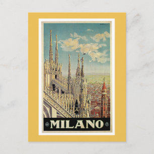 Milan Italy Vintage Travel Poster Postcard