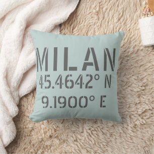 Milan Latitude and Longitude Cushion