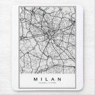 Milan Map Illustration Mouse Pad