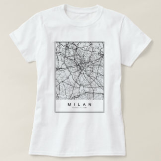 Milan Map Illustration T-Shirt