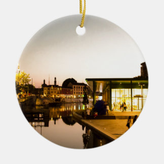 Milan overlooking the canal ceramic tree decoration