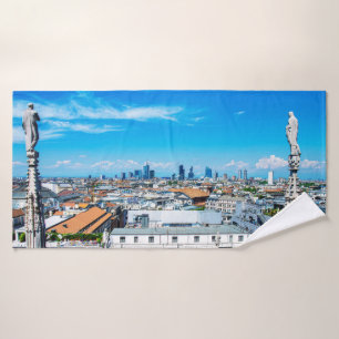 Milan skyline bath towel
