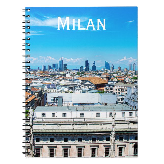 Milan skyline in Italy Notebook (Front)