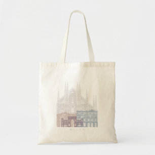 MILAN SKYLINE POSTER PASTEL TOTE BAG
