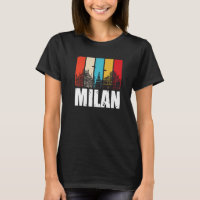 Milan Skyline Retro Italy From North Italy Milan C