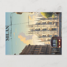 milan vintage travel poster