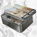 Milano Italy Gothic Cathedral Duomo Vintage Travel Jigsaw Puzzle<br><div class="desc">Vintage illustration European travel poster art with a view of Milan,  Italy featuring the gothic cathedral "Duomo di Milano" on a beautiful sunny day. Classic Italian religious architecture.</div>