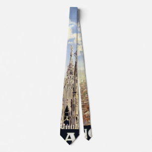 Milano Italy Gothic Cathedral Duomo Vintage Travel Tie