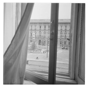 Milano Italy, View from La Scala Opera Window Ceramic Tile