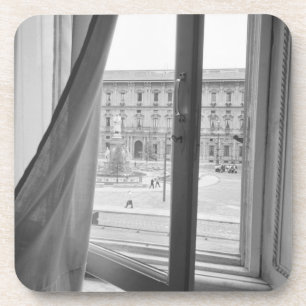Milano Italy, View from La Scala Opera Window Coaster