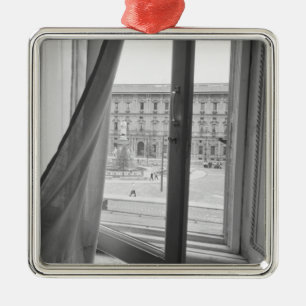 Milano Italy, View from La Scala Opera Window Metal Ornament