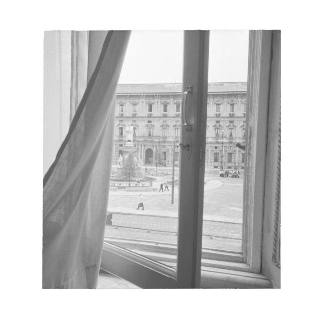 Milano Italy, View from La Scala Opera Window Notepad (Front)
