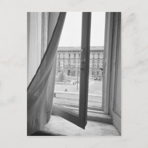 Milano Italy, View from La Scala Opera Window Postcard