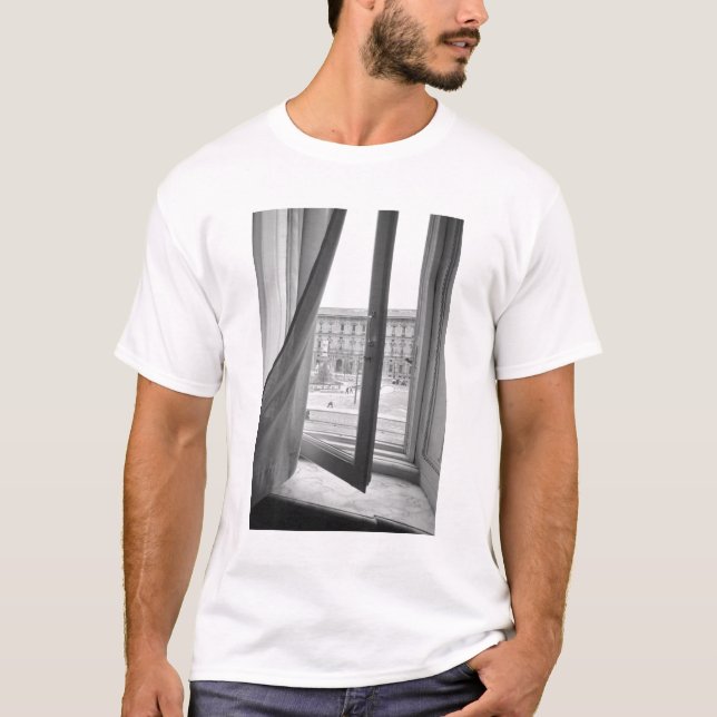 Milano Italy, View from La Scala Opera Window T-Shirt (Front)