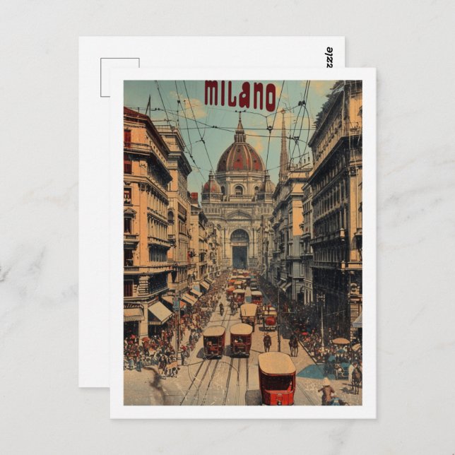 Milano Italy Vintage Famous Travel Place Postcard (Front/Back)