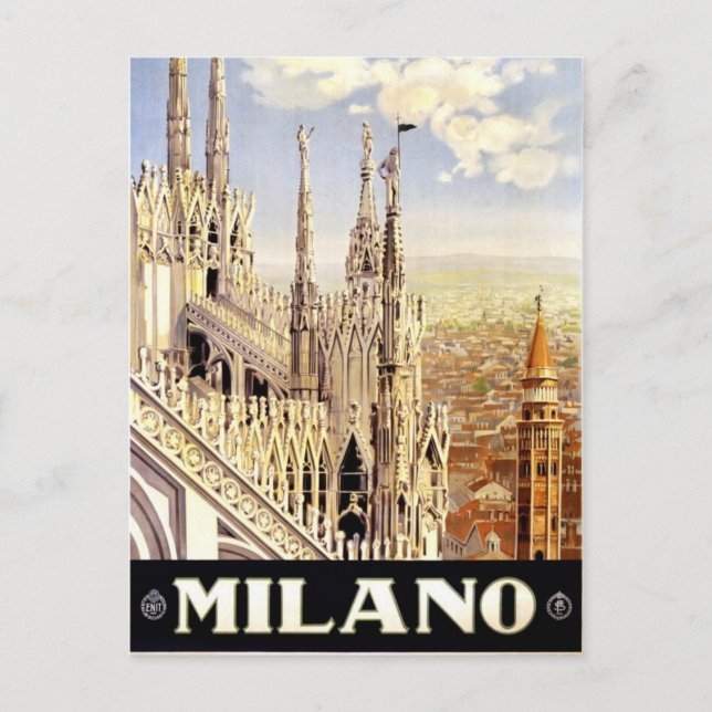 Milano, Italy vintage travel picture postcard (Front)