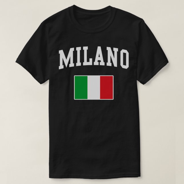 Milano Milan Italy Italiano Italia Italian Flag T-Shirt (Design Front)