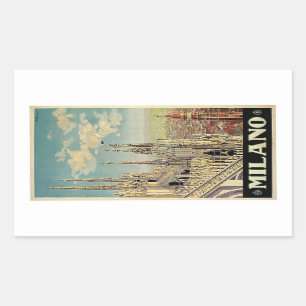 Milano Milan Italy Vintage Travel Classic  Rectangular Sticker