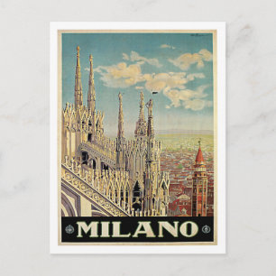 Milano Milan Italy Vintage Travel Postcard
