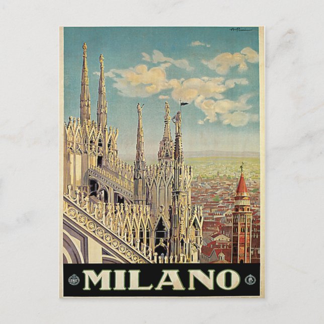 Milano Milan Italy Vintage Travel Postcard (Front)