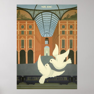 Milano, Milan Italy Vintage Travel Poster