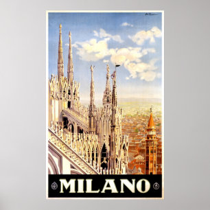 Milano, Milan Italy Vintage Travel Poster