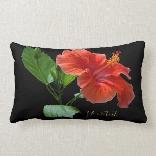 Milano Red Hibiscus Lumbar Throw Pillow