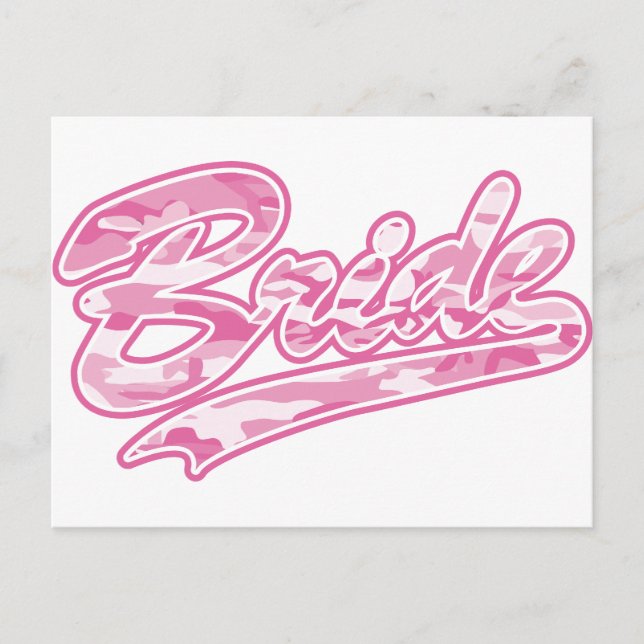 Milatary Pink Bride Camouflage Postcard (Front)