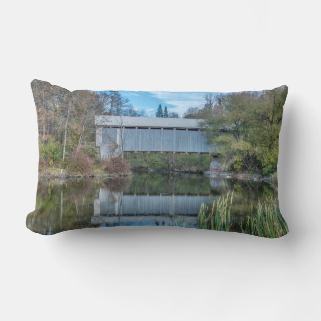 Milby Covered Bridge Lumbar Cushion (Front)