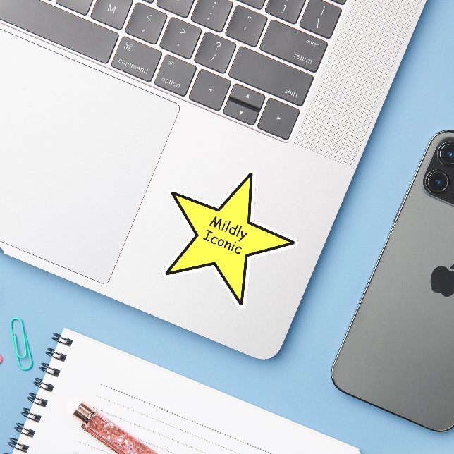 Mildly Iconic Star Sticker – Funny Minimal Sticker (Laptop w/ iPhone)