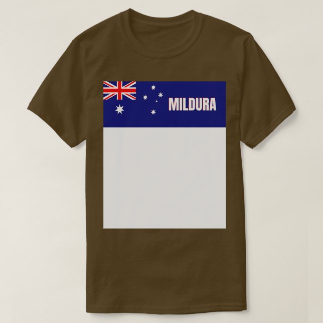Mildura City in Australian Flag T-Shirt (Design Front)