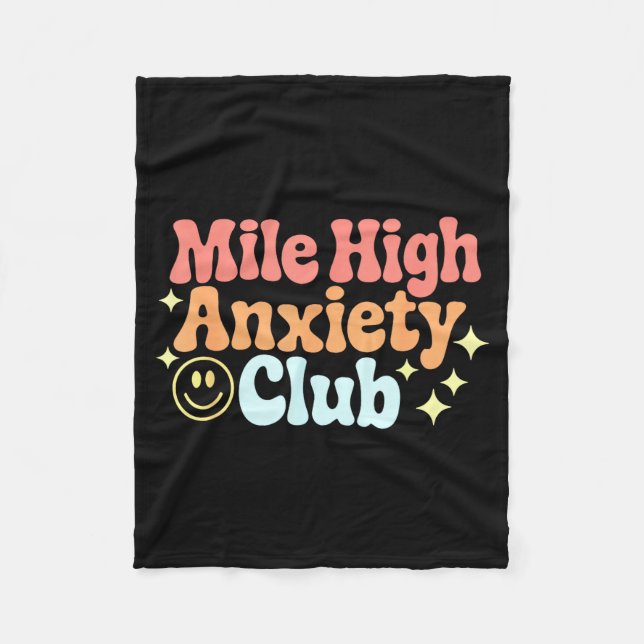 Mile High Anxiety Club Funny Design  Fleece Blanket (Front)