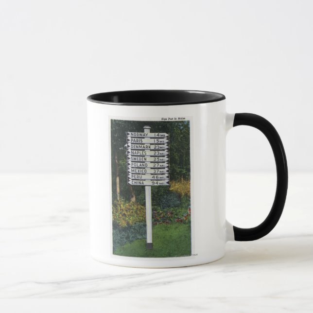 Mile Marker Sign Post Mug (Right)