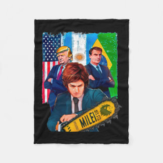 Milei Presidente 2023 Donald Trump Jair Bolsonaro Fleece Blanket