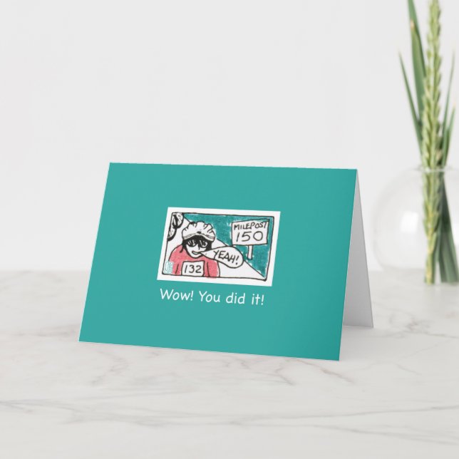 Milepost 150 Teal Congratulations Greeting Card (Front)
