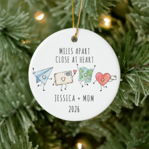Miles Apart Close at Heart Personalised Ceramic Ornament