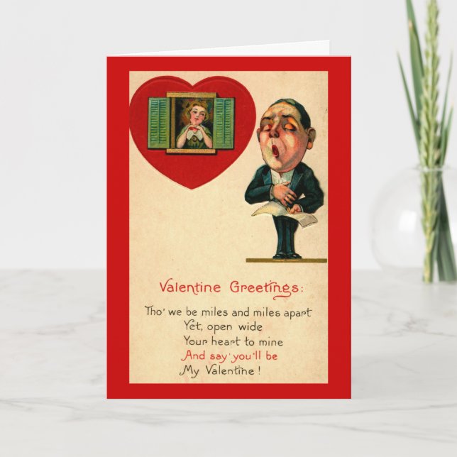 Miles Apart Valentine Greeting Holiday Card (Front)