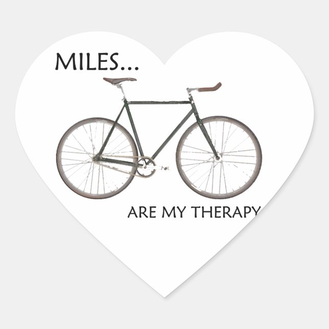 MIles Are My Therapy Heart Sticker (Front)