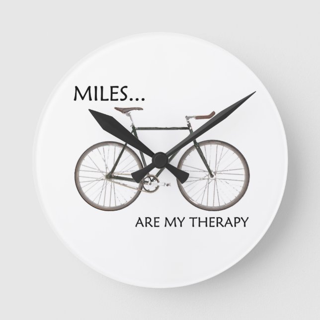 MIles Are My Therapy Round Clock (Front)