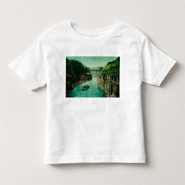 Miles Canyon, Alaska View with Men Rafting Down Toddler T-Shirt (Front)