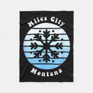 Miles city montana snowflake christmas winter fleece blanket