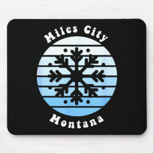 Miles city montana snowflake christmas winter mouse pad