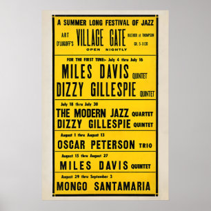 Miles Davis - Dizzy Gillespie - Mongo Santamaria Poster