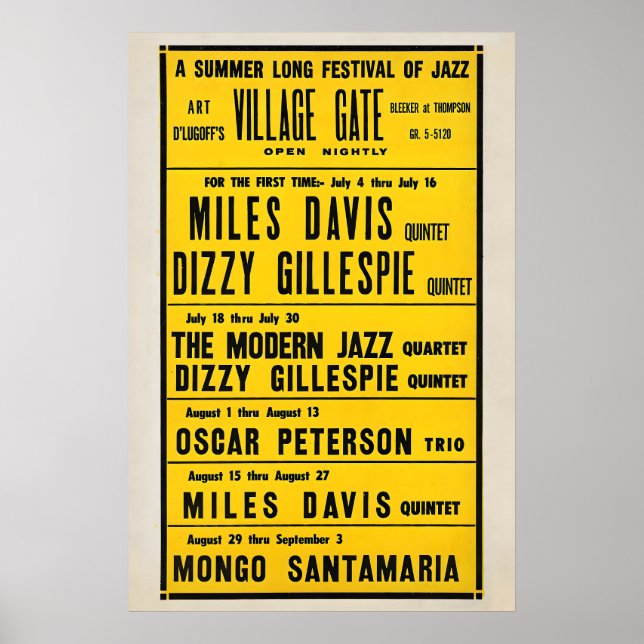 Miles Davis - Dizzy Gillespie - Mongo Santamaria Poster (Front)