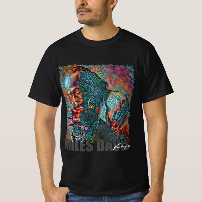 MILES DAVIS - NFT portrait by Marco Aureggi T-Shirt (Front)