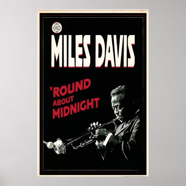 Miles Davis 'Round About Midnight Graphic Poster (Front)