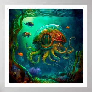Miles Under the Sea Art Illustration Poster 3
