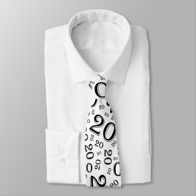 Milestone 20 Random Number Pattern Black/White Tie (Tied)