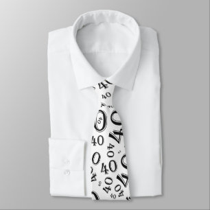 Milestone 40 Random Number Pattern Black/White Tie
