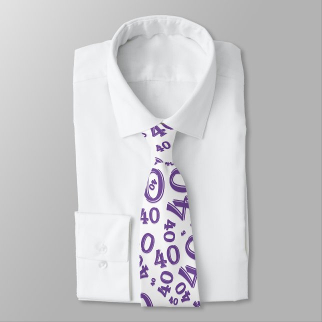 Milestone 40 Random Number Pattern Purple/White Tie (Tied)